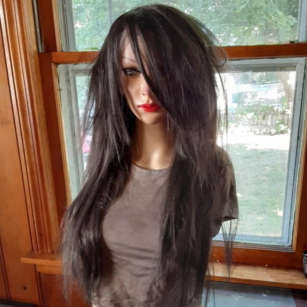 Gothic bat emo wig  Gray and brown mix. 22'' Lace front. - Picture 2 of 5